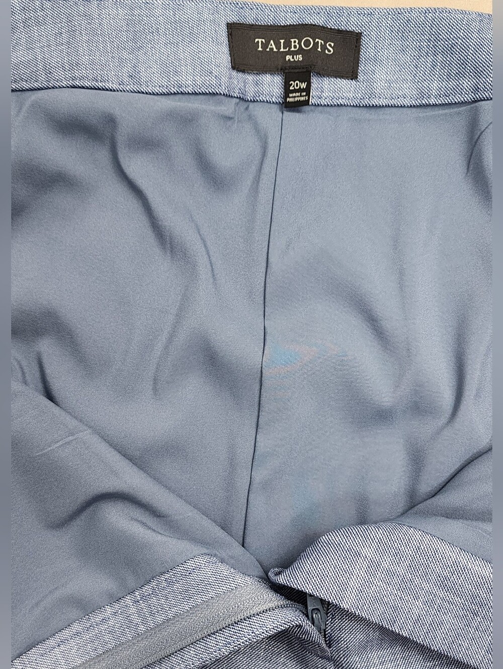 Talbots Plus Women’s Size 20W Blue Straight Leg Dress Pants Minimalist Workwear - Picture 4 of 15